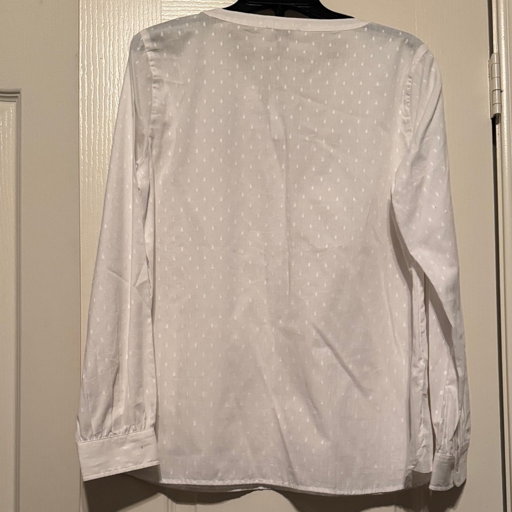 LOFT White Textured Blouse - Picture 5 of 5
